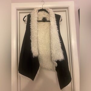 Anthropologie Black with Sherpa vest